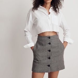 Madewell Button Up Mini Skirt